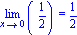 Limit(1/2, x = 0) = 1/2
