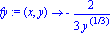 fy := proc (x, y) options operator, arrow; -2/3/y^(1/3) end proc