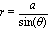 r = a/sin(theta)