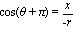 cos(theta+Pi) = x/(-r)