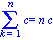 Sum(c, k = 1 .. n) = n*c
