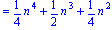`` = 1/4*n^4+1/2*n^3+1/4*n^2