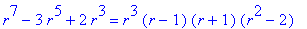 r^7-3*r^5+2*r^3 = r^3*(r-1)*(r+1)*(r^2-2)