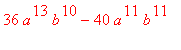 36*a^13*b^10-40*a^11*b^11