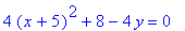 4*(x+5)^2+8-4*y = 0
