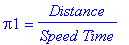 Pi1 = Distance/Speed/Time