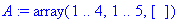 A := array(1 .. 4,1 .. 5,[])