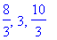 X := -10, -29/3, -28/3, -9, -26/3, -25/3, -8, -23/3...