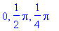 0, 1/2*Pi, 1/4*Pi