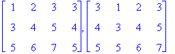 matrix([[1, 2, 3, 3], [3, 4, 5, 4], [5, 6, 7, 5]]),...