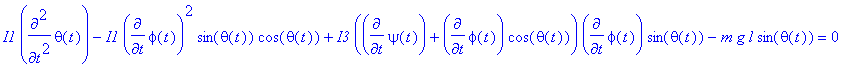 I1*diff(theta(t),`$`(t,2))-I1*diff(phi(t),t)^2*sin(...
