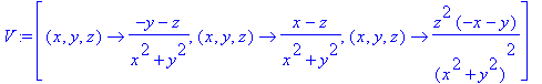 V := [proc (x, y, z) options operator, arrow; (-y-z...