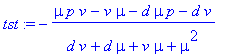 tst := -(mu*p*v-v*mu-d*mu*p-d*v)/(d*v+d*mu+v*mu+mu^...