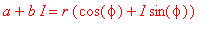 a+b*I = r*(cos(phi)+I*sin(phi))