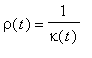 rho(t) = 1/kappa(t)