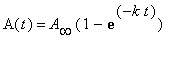 A(t) = A[infinity]*(1-exp(-k*t))