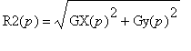 R2(p) = sqrt(GX(p)^2+Gy(p)^2)