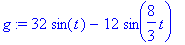 g := 32*sin(t)-12*sin(8/3*t)