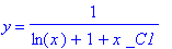 y = 1/(ln(x)+1+x*_C1)
