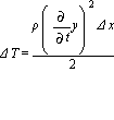 Delta*T = rho*Diff(y, t)^2*Delta*x/2