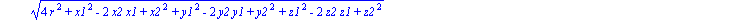 1/2*(4*r^2+4*x^2-4*x*x1-4*x2*x+x1^2+2*x2*x1+x2^2+4*y^2-4*y*y1-4*y2*y+y1^2+2*y2*y1+y2^2+4*z^2-4*z*z1-4*z2*z+z1^2+2*z2*z1+z2^2)^(1/2) <= 1/2*(4*r^2+x1^2-2*x2*x1+x2^2+y1^2-2*y2*y1+y2^2+z1^2-2*z2*z1+z2^2)...