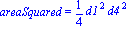 areaSquared = 1/4*d1^2*d4^2