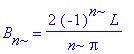 B[n] = 2*(-1)^n/n/Pi*L