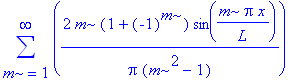 sum(2*m*(1+(-1)^m)/Pi/(m^2-1)*sin(m*Pi*x/L),m = 1 .. infinity)