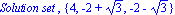 `Solution set `, {4, -2+sqrt(3), -2-sqrt(3)}