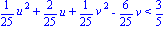 1/25*u^2+2/25*u+1/25*v^2-6/25*v < 3/5