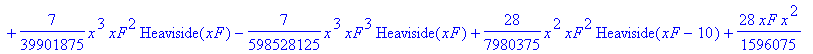 biegelinie := PIECEWISE([28/4788225*x^3*Heaviside(xF-10)+7/598528125*x^3*xF^3*Heaviside(xF-10)-7/39901875*x^3*xF^2*Heaviside(xF-10)+7/39901875*x^3*xF^2*Heaviside(xF)-7/598528125*x^3*xF^3*Heaviside(xF)+...