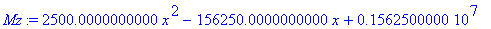 Mz := 2500.000000*x^2-156250.0000*x+1562500.000