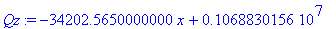 Qz := -34202.56500*x+1068830.156