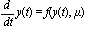 diff(y(t), t) = f(y(t), mu)