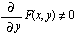 diff(F(x, y), y) <> 0