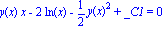 y(x)*x-2*ln(x)-1/2*y(x)^2+_C1 = 0