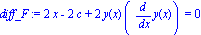 diff_F := 2*x-2*c+2*y(x)*(diff(y(x), x)) = 0