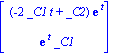 Vector[column]([[(-2*_C1*t+_C2)*exp(t)], [exp(t)*_C1]])