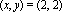 ``(x, y) = ``(2, 2)