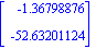 Vector[column]([[-1.36798876], [-52.63201124]])