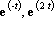 exp(-t), exp(2*t)