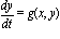 dy/dt = g(x, y)