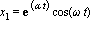 x[1] = exp(alpha*t)*cos(omega*t)