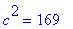 c^2 = 169