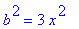 b^2 = 3*x^2