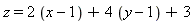 z = 2*(x-1)+4*(y-1)+3