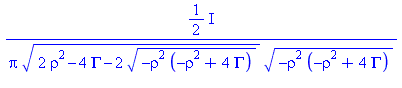 1/2*I/(Pi*(2*rho^2-4*Gamma-2*(-rho^2*(-rho^2+4*Gamma))^(1/2))^(1/2)*(-rho^2*(-rho^2+4*Gamma))^(1/2))