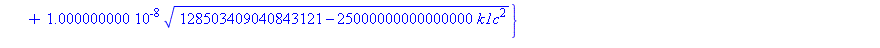 {k2c = 10.74012761-1.000000000*k1c-0.1000000000e-7*(128503409040843121-25000000000000000*k1c^2)^(1/2), k0c = 1074012761/250000000-k1c+1/250000000*(128503409040843121-25000000000000000*k1c^2)^(1/2)}, {...