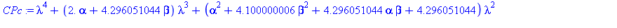 lambda^4+(2.*alpha+4.296051044*beta)*lambda^3+(alpha^2+4.100000006*beta^2+4.296051044*alpha*beta+4.296051044)*lambda^2+(8.200000012*beta+4.296051044*alpha)*lambda+4.100000006