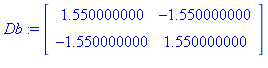 table( [( 1, 1 ) = 1.550000000, ( 2, 2 ) = 1.550000000, ( 1, 2 ) = -1.550000000, ( 2, 1 ) = -1.550000000 ] )